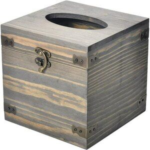 Rustic wood tissue box cover square vintage tissue holder bathroom kitchen decor